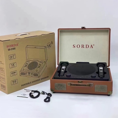 Караоке система Ретро Чемодан SORDA SD-2109 с двумя микрофонами-2